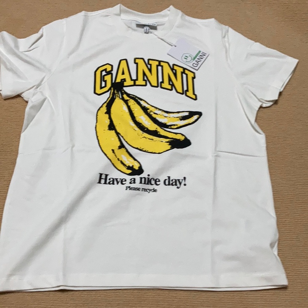 Ganni women’s Banana logo top size large